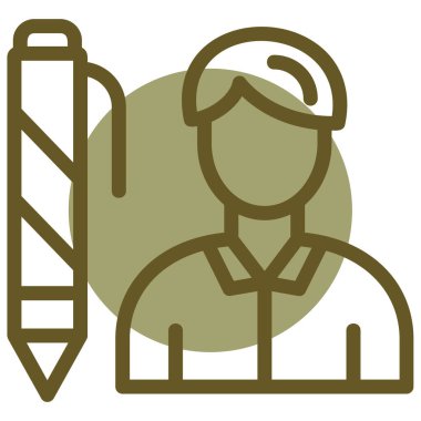 Sırt çantası ve harita simgesi olan bir adamın vektör çizimi