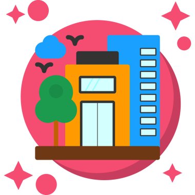 bina simgesi, vektör illüstrasyonu