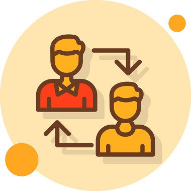 Vektör simgesiyle tanışan kişiler