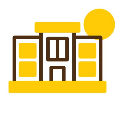 Bina. Web simgesi basit illüstrasyon