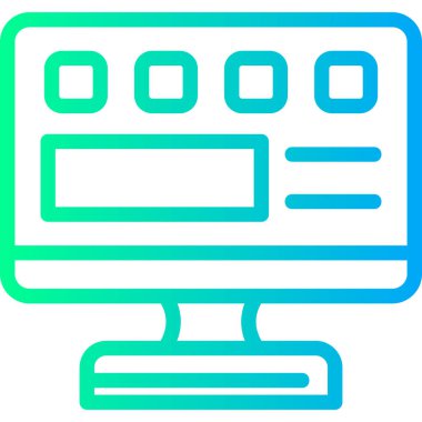 Bilgisayar. Web simgesi basit illüstrasyon