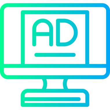 Reklamcılık. Web simgesi basit illüstrasyon