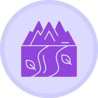 Bir dağ simgesinin vektör illüstrasyonu