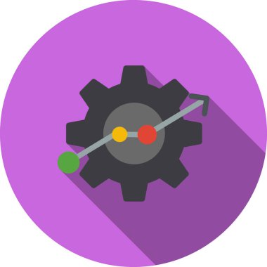 Düz gölge dişli düz vektör simgesi. düz dizayn