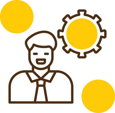 Ofiste çalışan insanların vektör illüstrasyon simgesi