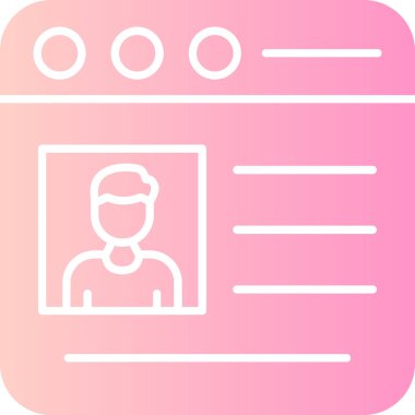 Kimlik kartı simgesi, vektör illüstrasyonu