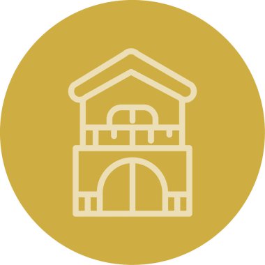 Bina. Web simgesi basit illüstrasyon