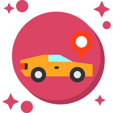 Taksiyle. Web simgesi basit illüstrasyon