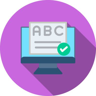 Belge düz simgesi, vektör, illüstrasyon