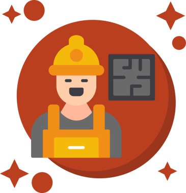 avatar adam inşaat simgesi düz stil