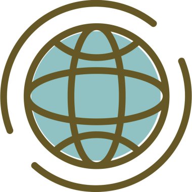 Genel ağ simgesi. Genel ağ vektör simgesinin ana hatlarını izole et