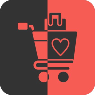 Vektör çizimi. Alışveriş çantası ve araba simgesi.