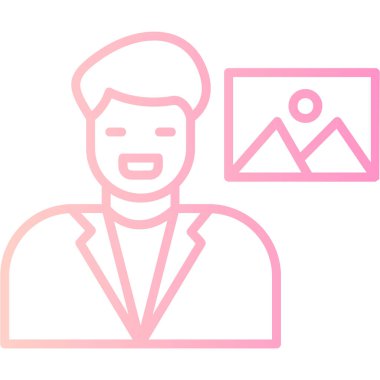 Bayrak simgesi, vektör illüstrasyonlu iş adamı