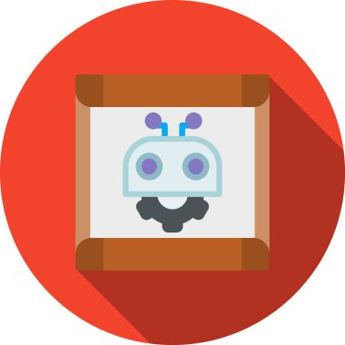 robot. Web simgesi basit illüstrasyon