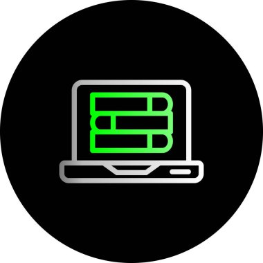 Dizüstü bilgisayar simgesinin illüstrasyon vektör grafiği