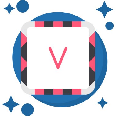 Düz biçimli v simgesi