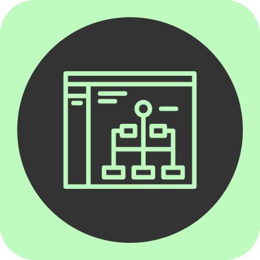 Ağ ve geliştirme çizgisi simgesi, vektör tasarımı