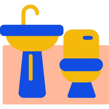 Klozet ikonu. Web için tuvalet vektörü simgelerinin özet çizimi