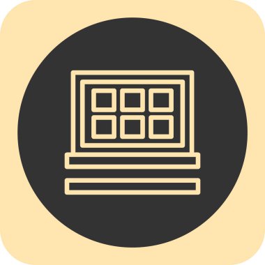 Gölgesi olan bir pencerenin vektör simgesi