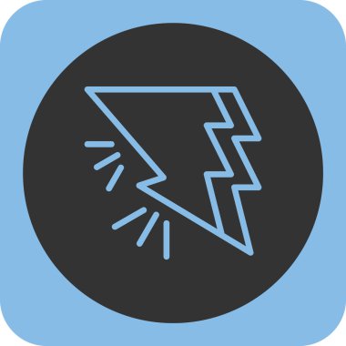 Soyut arkaplanda yıldırım simgesi izole edildi