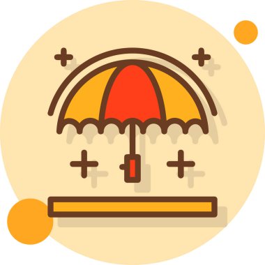 Şemsiye. Web simgesi basit illüstrasyon