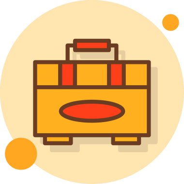 Bavul. Web simgesi basit illüstrasyon