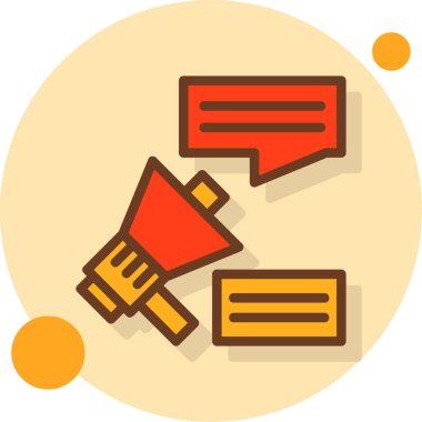 Konuşmacı. Web simgesi basit illüstrasyon