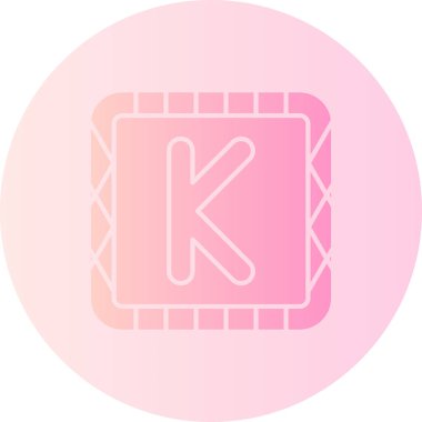 K harfi simgesinin vektör illüstrasyonu