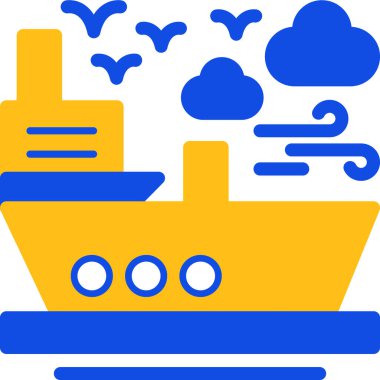 Gemi. Web simgesi basit illüstrasyon