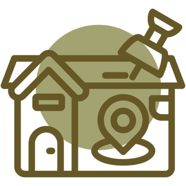 Kameralı ev, bir ev simgesinin vektör çizimi.