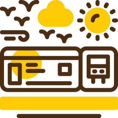 Yaz tatili ikon vektör illüstrasyonu