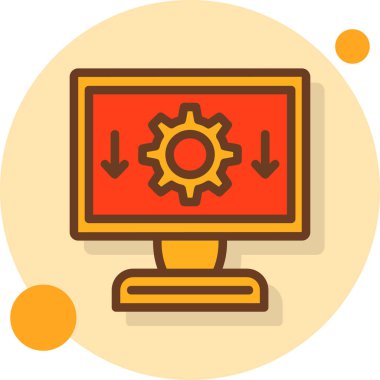 Arkaplan vektör illüstrasyonunda, düz tasarım ayarları simgesi