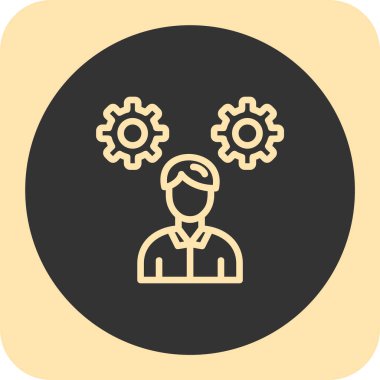 Dişli, dişli, dişli, dişli, dişli, dişli ve dişli insan kafasının vektör simgesi,