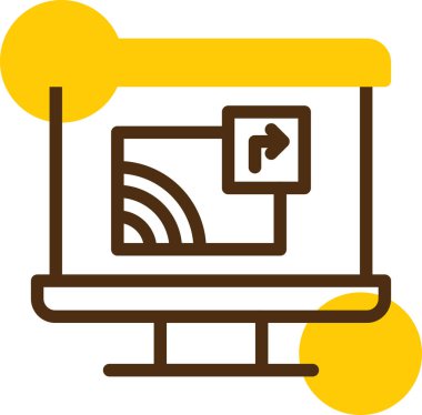 İnternet web renk ikonu vektör illüstrasyonu