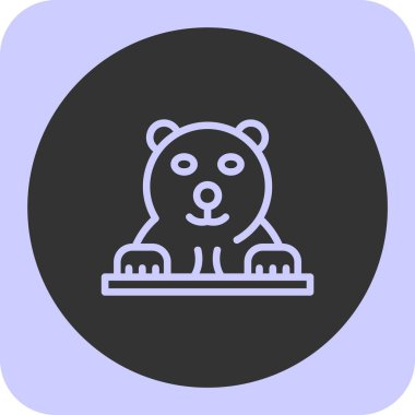 Ayı. Web simgesi basit illüstrasyon