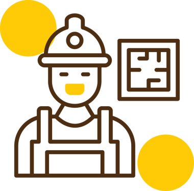 Kasklı bir adamın vektör çizimi