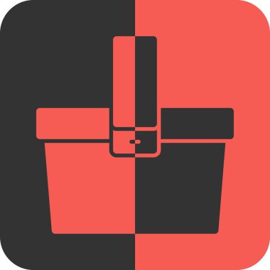 Soyut arkaplanda izole edilmiş kova simgesi, vektör illüstrasyonu