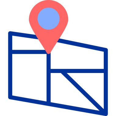 Harita. Web simgesi basit illüstrasyon