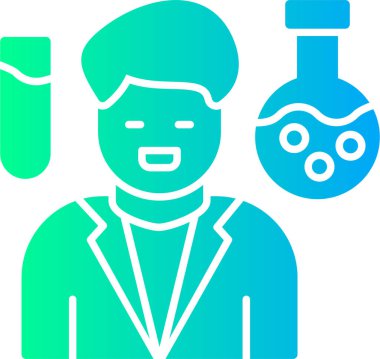 Bilim adamı. Web simgesi basit illüstrasyon