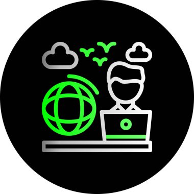 bulut hesaplama simgesi, vektör illüstrasyonu