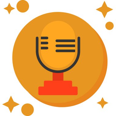 Düz stil mikrofon simgesi