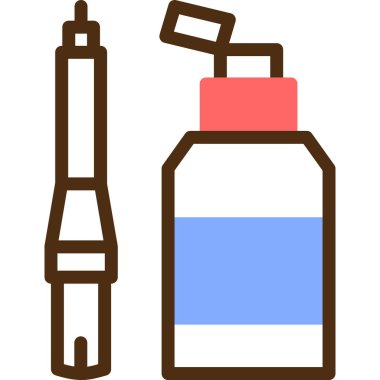 şişe simgesi renk ana hatları vektörü