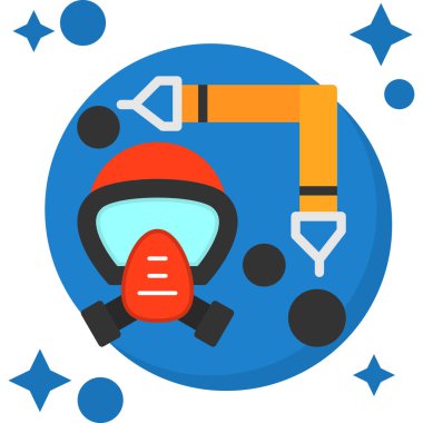 astronot düz simgesi, vektör illüstrasyonu