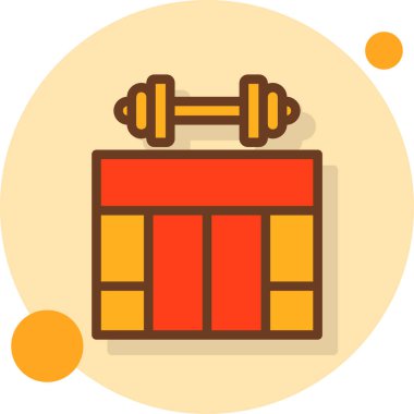 Spor salonu. Web simgesi basit illüstrasyon