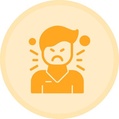 kızgın adam simgesi, vektör illüstrasyonu