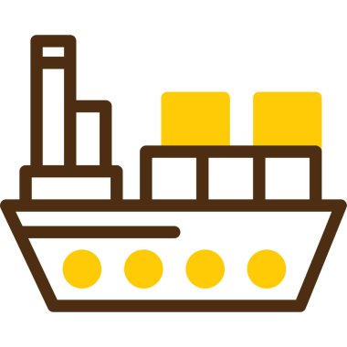 Kargo kabı simgesi renk dış hat vektörü