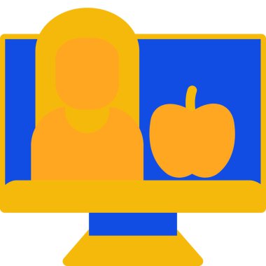 bilgisayar monitörü ikon vektör illüstrasyonu