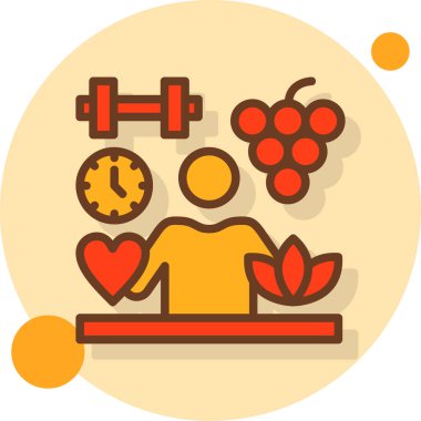 sağlıklı yaşam tarzı simgesi vektörü