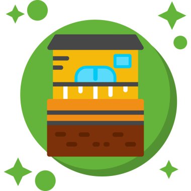 Şarap için büyük bir fıçısı olan bir dairenin yeşil ve siyah renkli ikonunun vektör çizimi