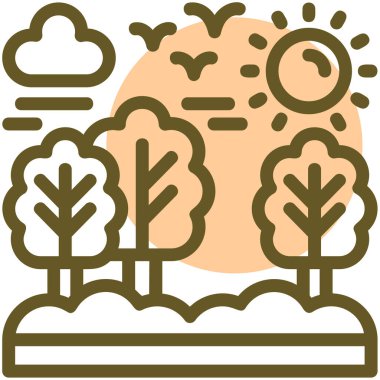 vector illustration of a forest icon